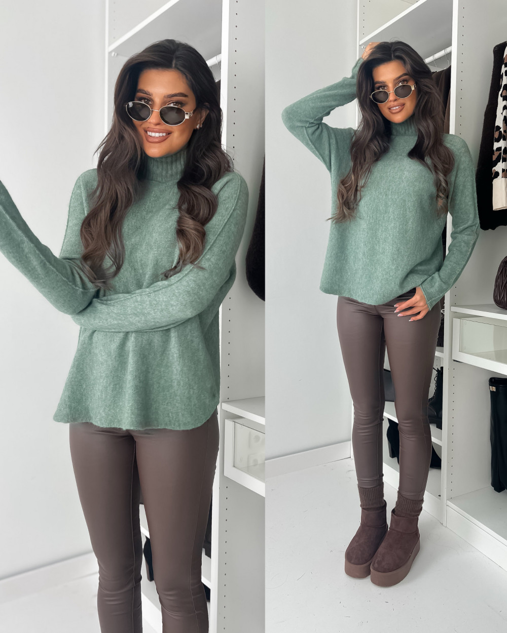 SWETEREK CINDY Z BABY ALPAKA - MATCHA