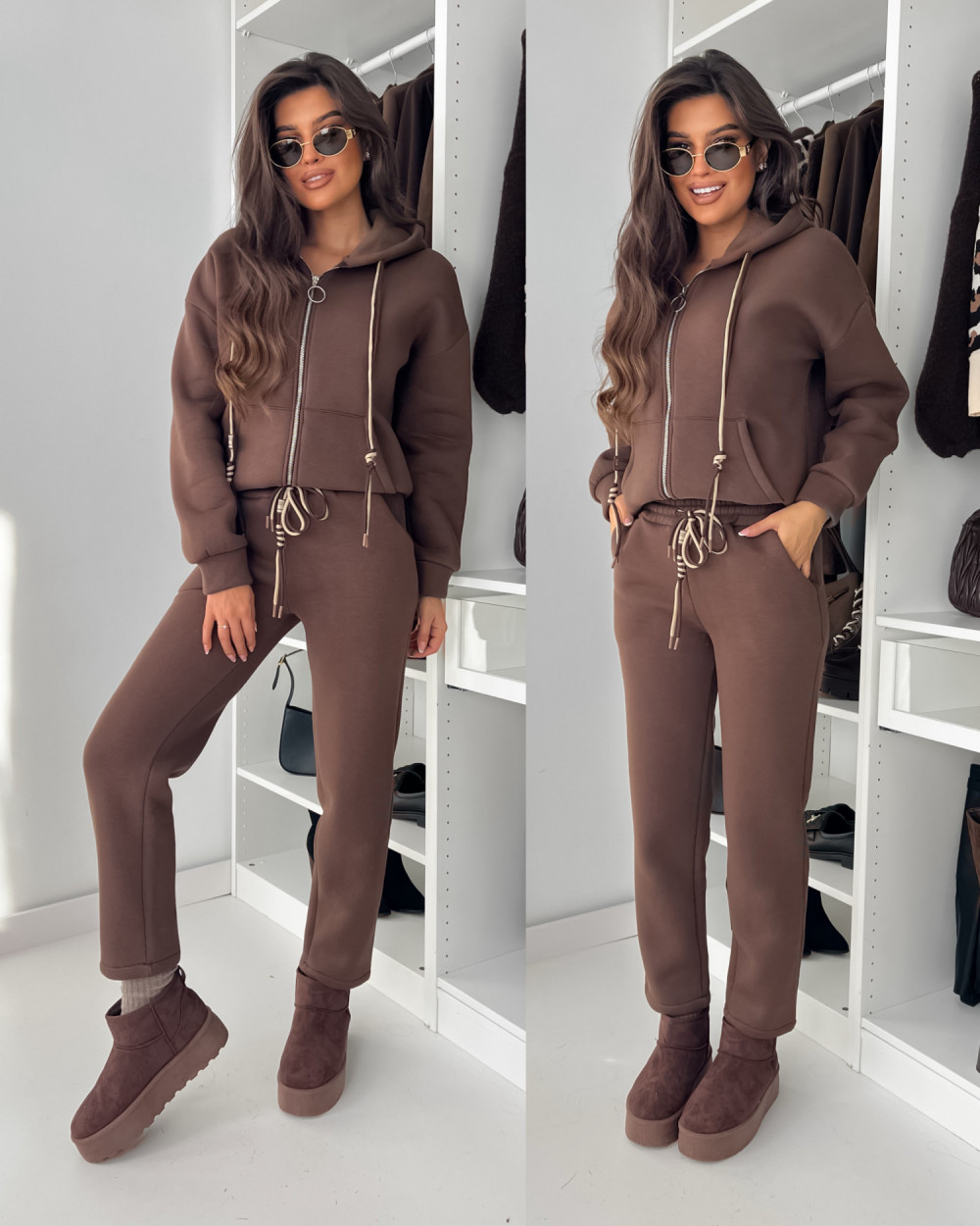 KOMPLET OCIEPLANY TEDDY CHOCO