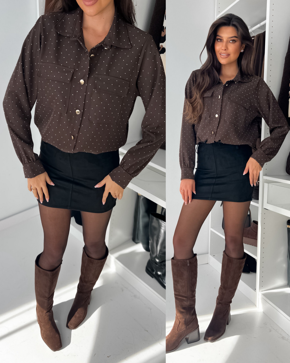 KOSZULA ILUSION SHINE CHOCO