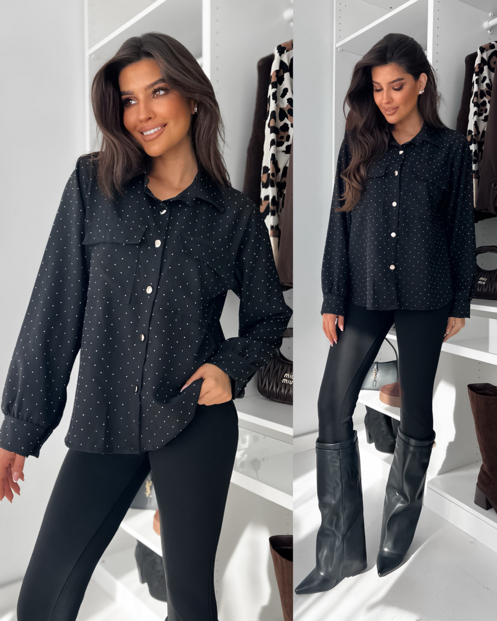 KOSZULA ILUSION SHINE BLACK