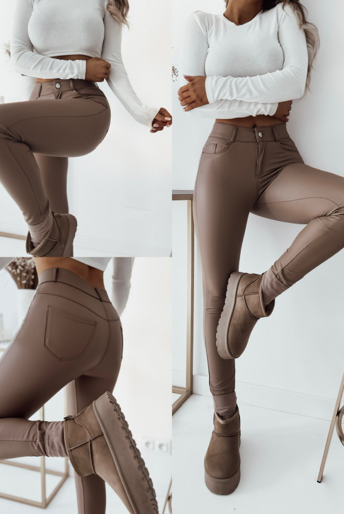LEGGINSY WOSKOWANE CLASSIC - beige