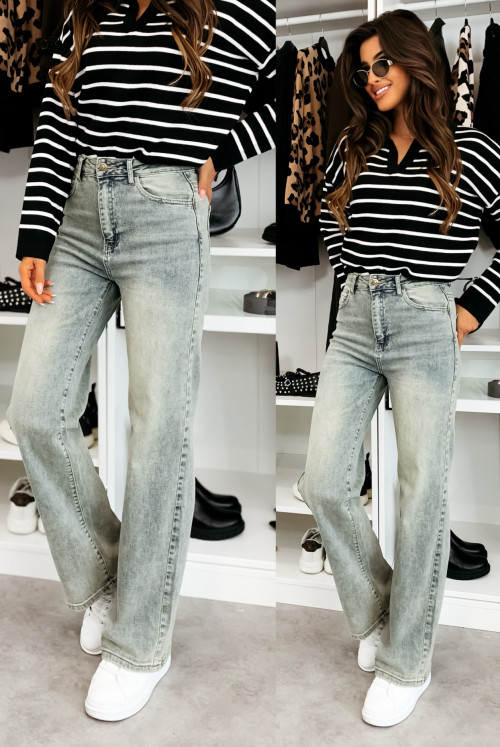 SPODNIE FIND JEANS - hight waist