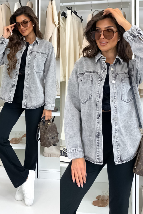 KURTKA KOSZULOWA ZUMA - denim gray