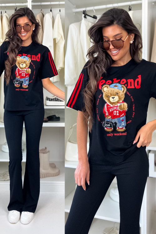 T-SHIRT TEDDY WEEKEND - black