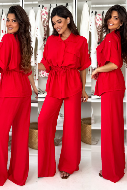 KOMPLET Z WISKOZY CASSY - red
