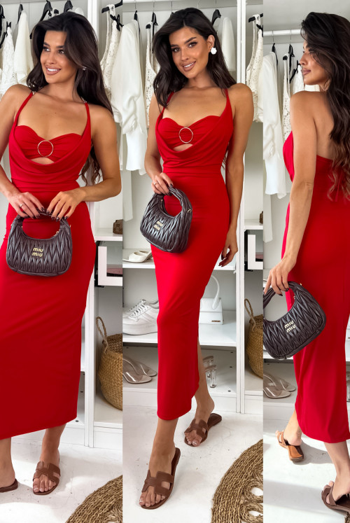 SUKIENKA INDYGO GOLD - red