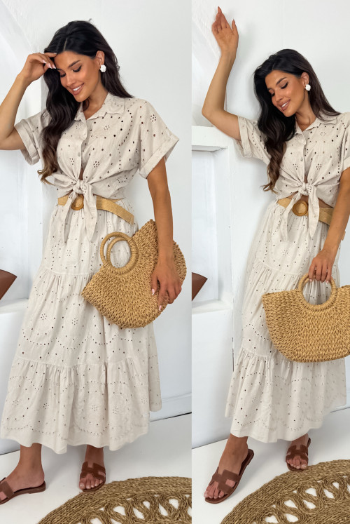 KOMPLET SAMMY Z PASKIEM - beige