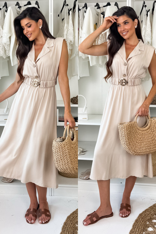 SUKIENKA Z WISKOZY RITA - beige