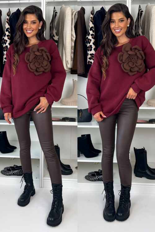 BLUZA LONGER ROSE BORDO