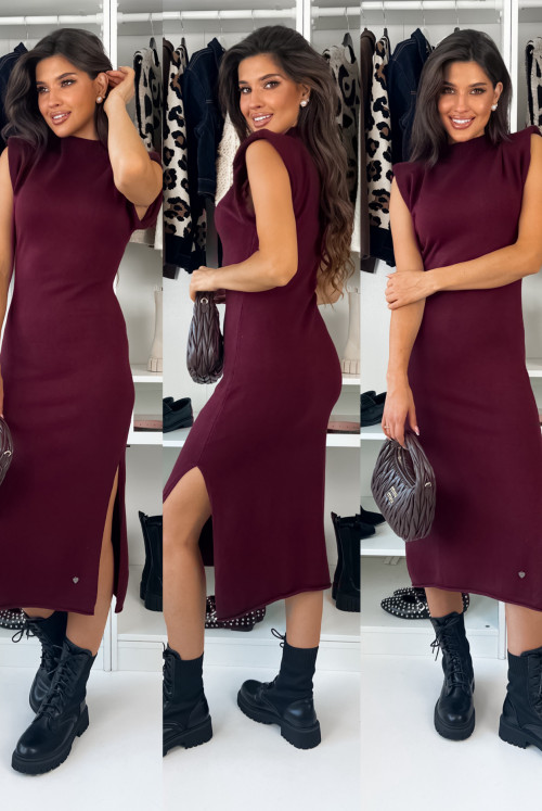 SUKIENKA DZIANINOWA POPPY - BORDO