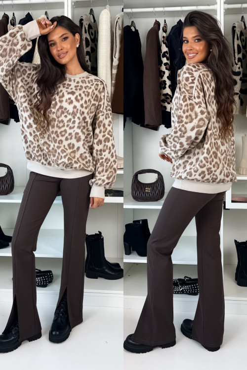 BLUZA LESSY LEOPARD BEIGE