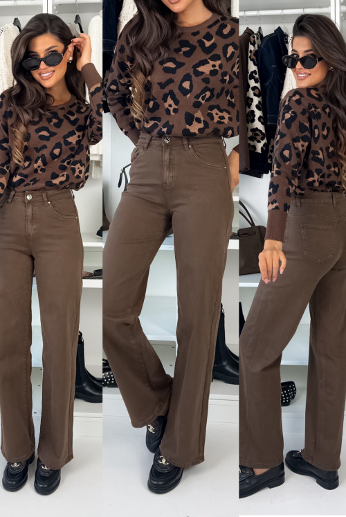 JEANSY HIGHT WAIST CLASSYC - chocolate