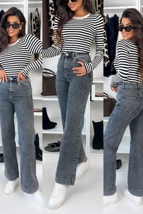 JEANSY HONNY HIGHT WAIST - gray