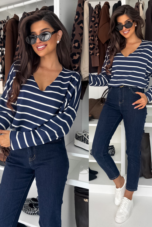 BLUZECZKA NAOMI - navy white