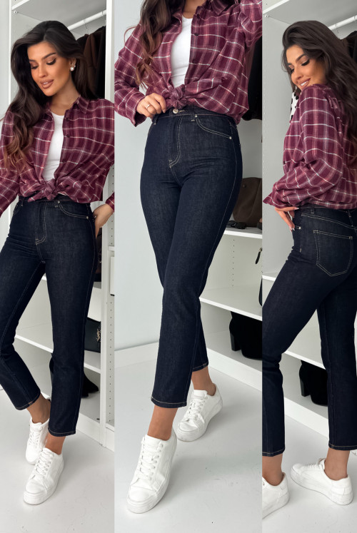 JEANSY MOMFIT DEVERS DARK BLUE