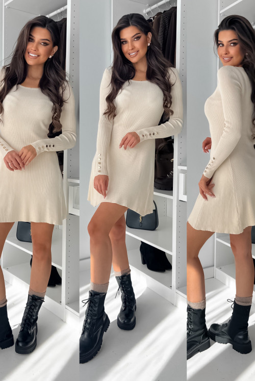SUKIENKA SWETERKOWA LUNA - BEIGE
