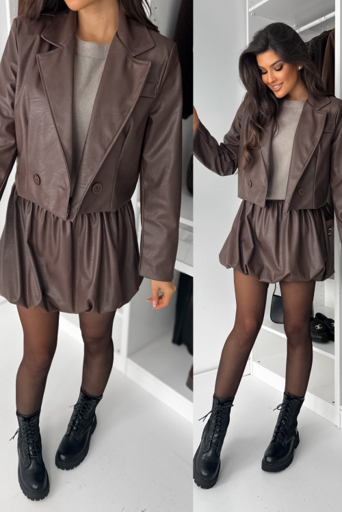 MARYNARKA DANNY LEATHER CHOCO