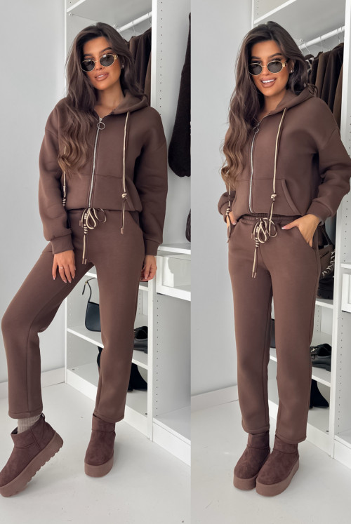 KOMPLET OCIEPLANY TEDDY CHOCO