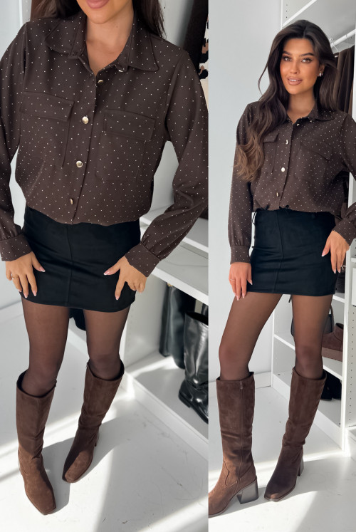 KOSZULA ILUSION SHINE CHOCO